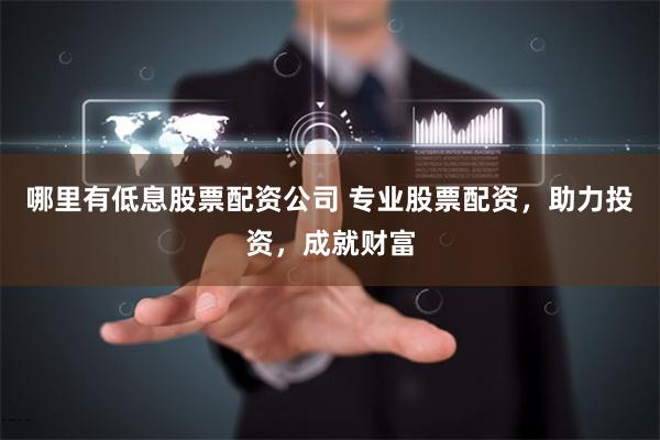 哪里有低息股票配资公司 专业股票配资，助力投资，成就财富
