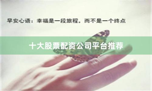 十大股票配资公司平台推荐